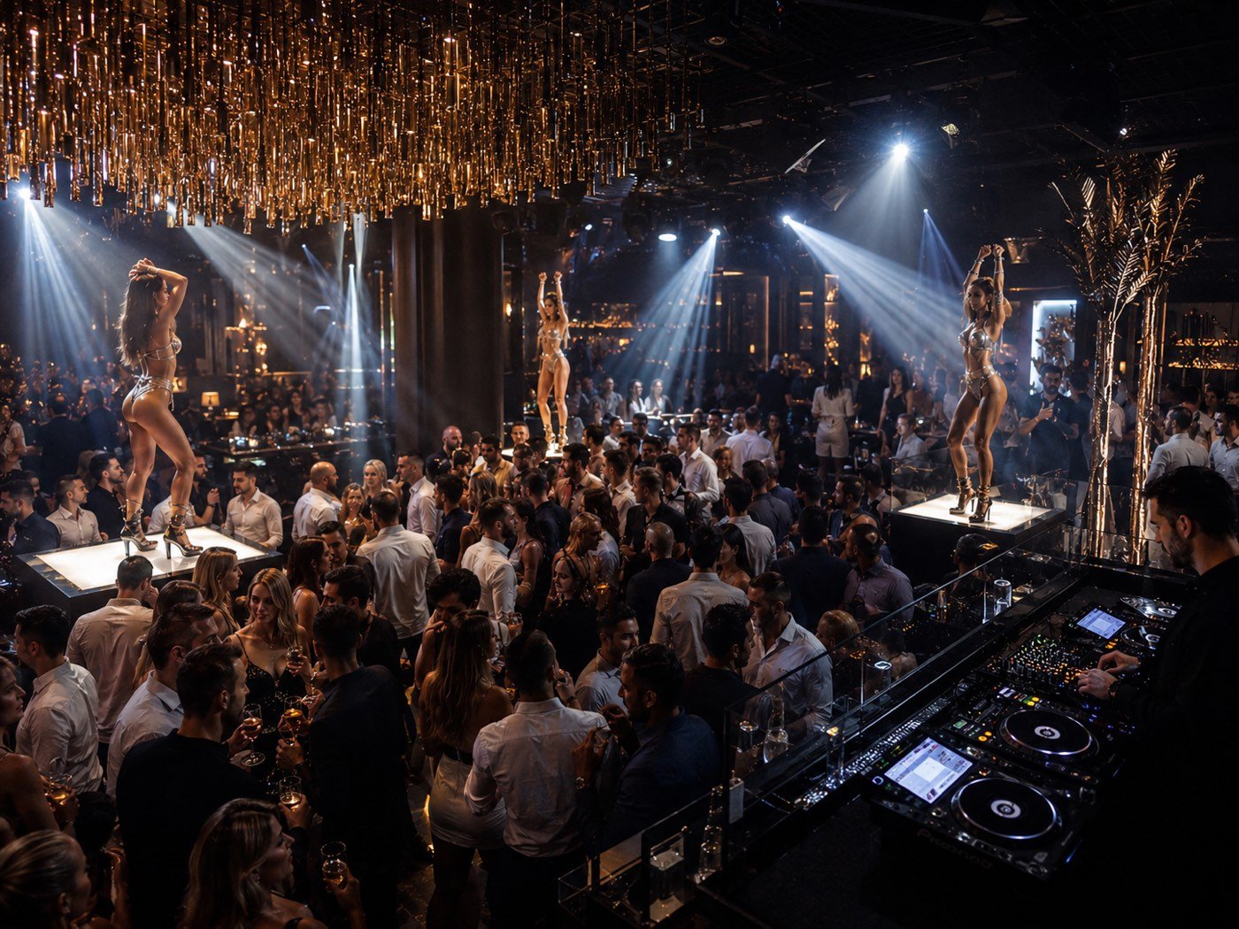 Private event with guests and DJ booth
